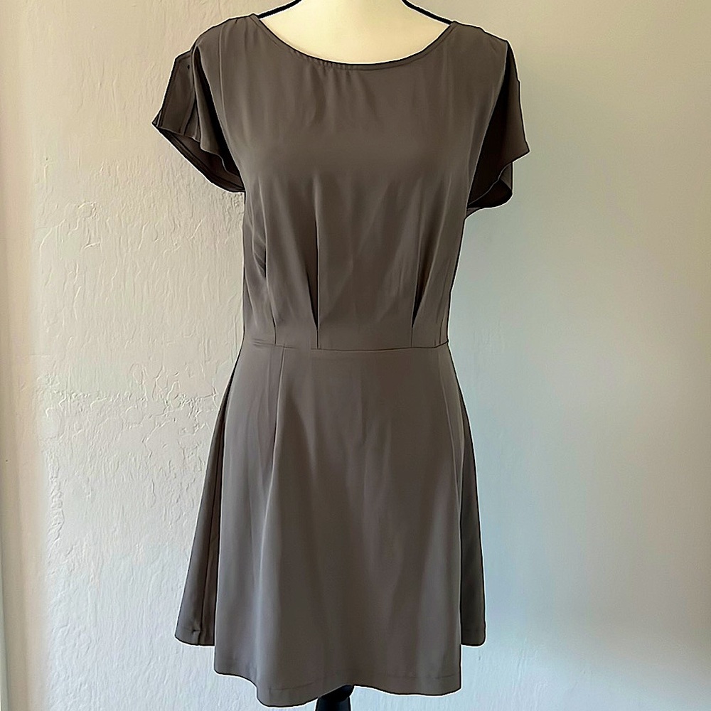 Gray Pleated Casual Dress